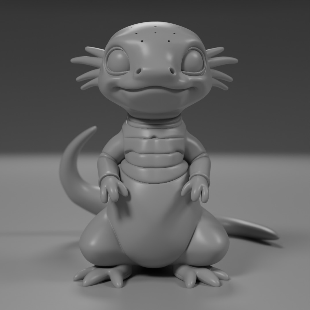 cute salamander 3D print model_1