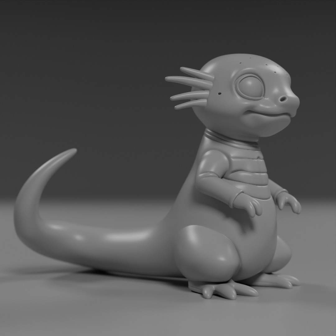 cute salamander 3D print model_3