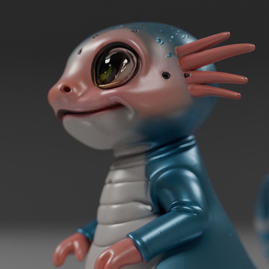 cute salamander 3D print model_11
