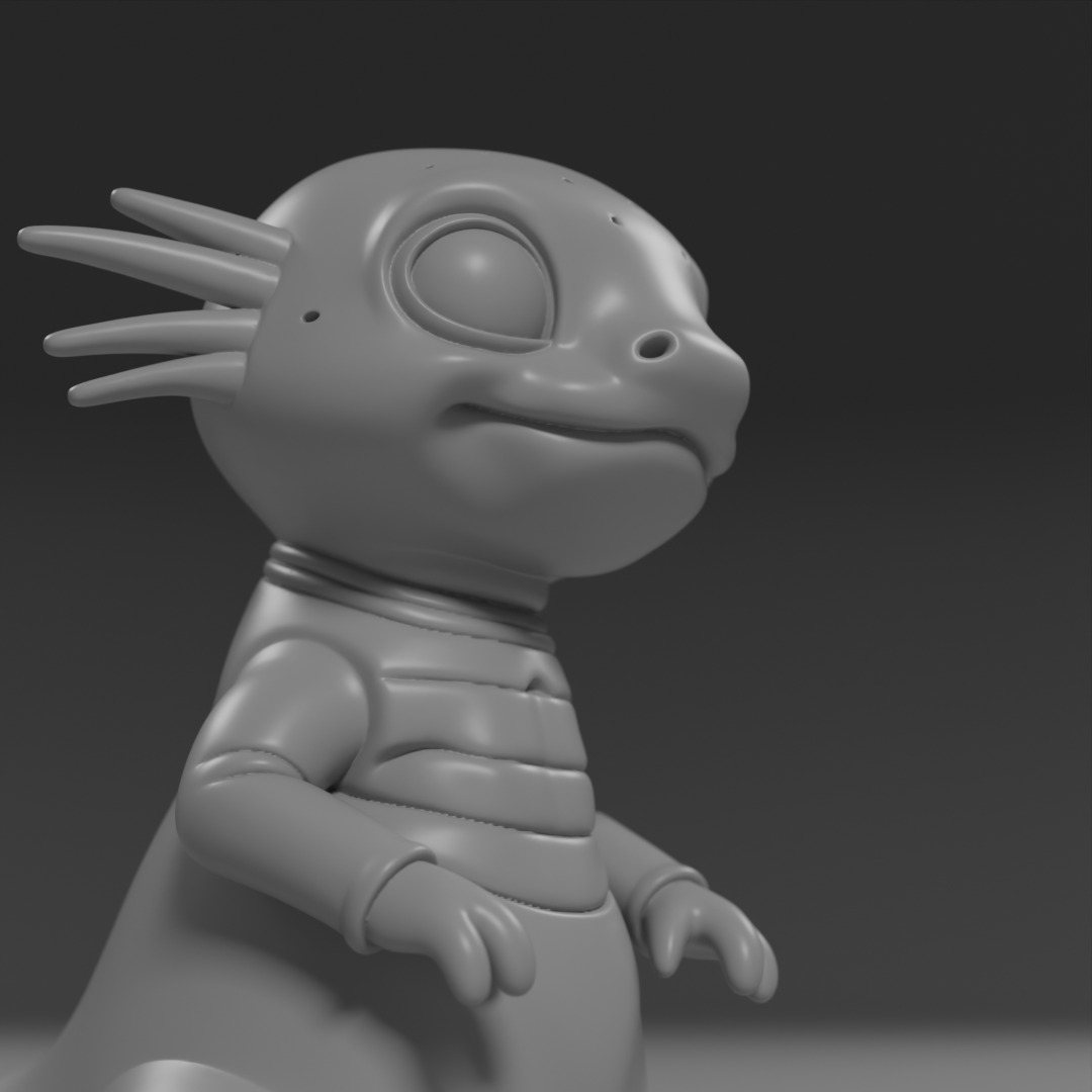 cute salamander 3D print model_6
