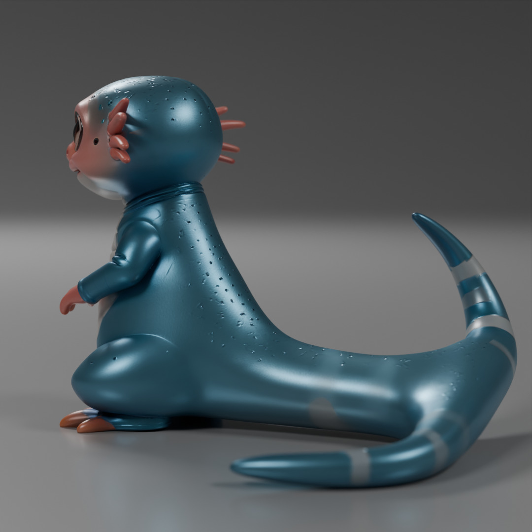 cute salamander 3D print model_10