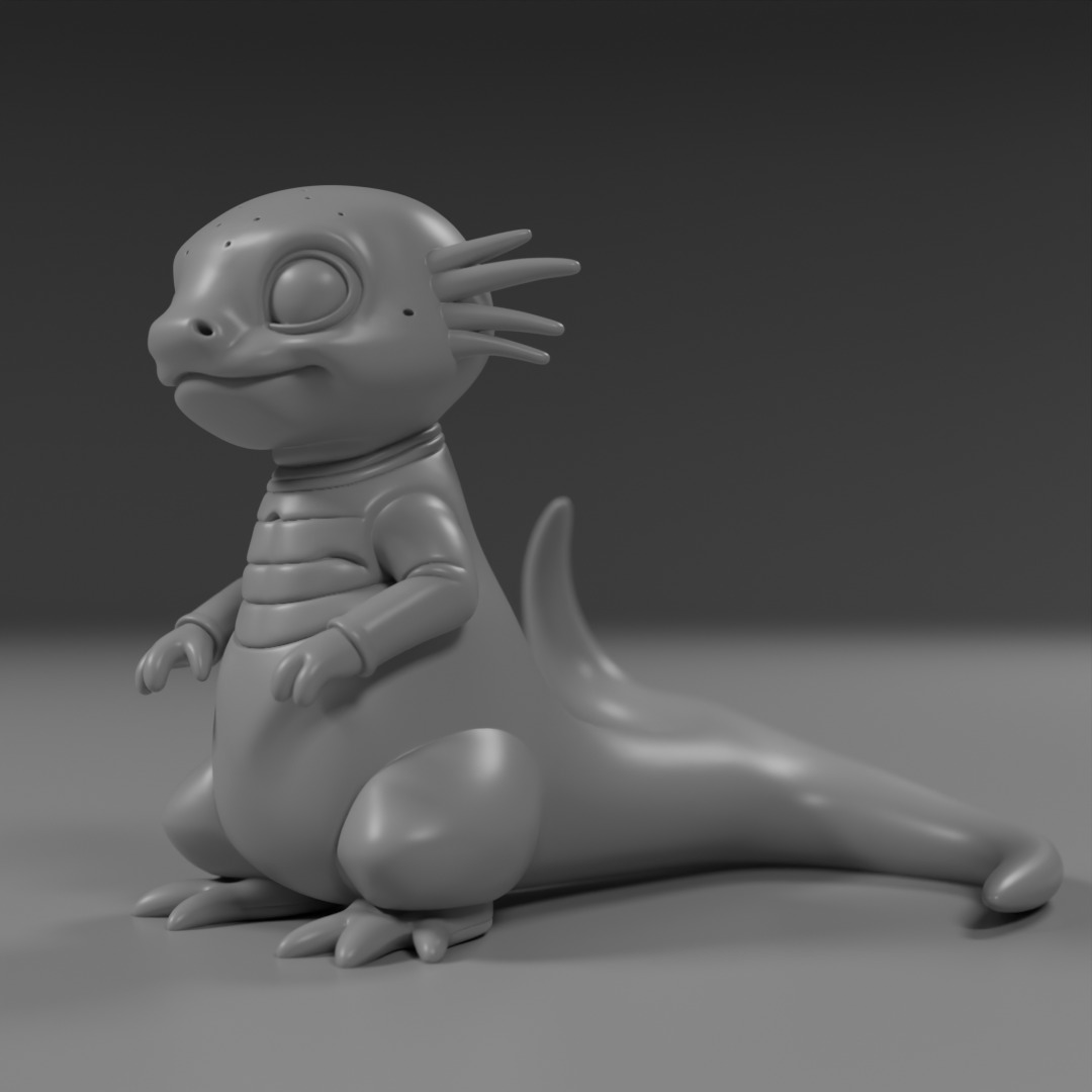 cute salamander 3D print model_2