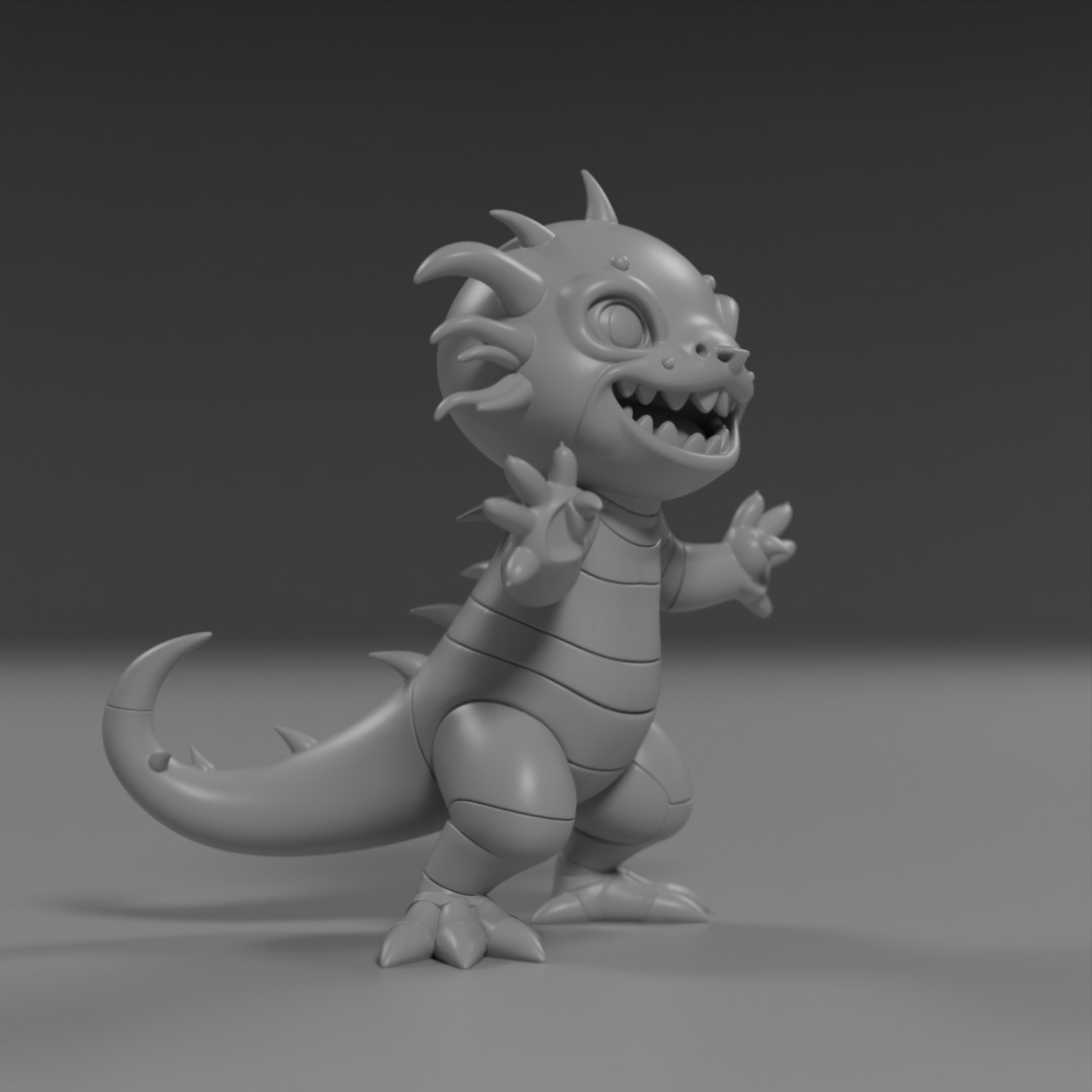cute salamander 3D print model_3