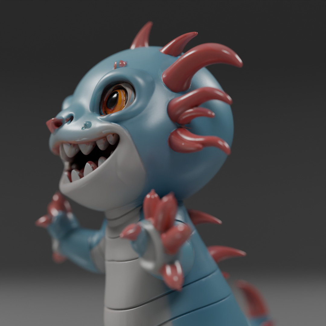 cute salamander 3D print model_11