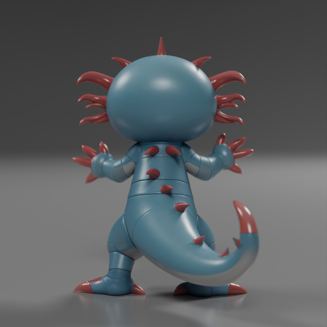 cute salamander 3D print model_13