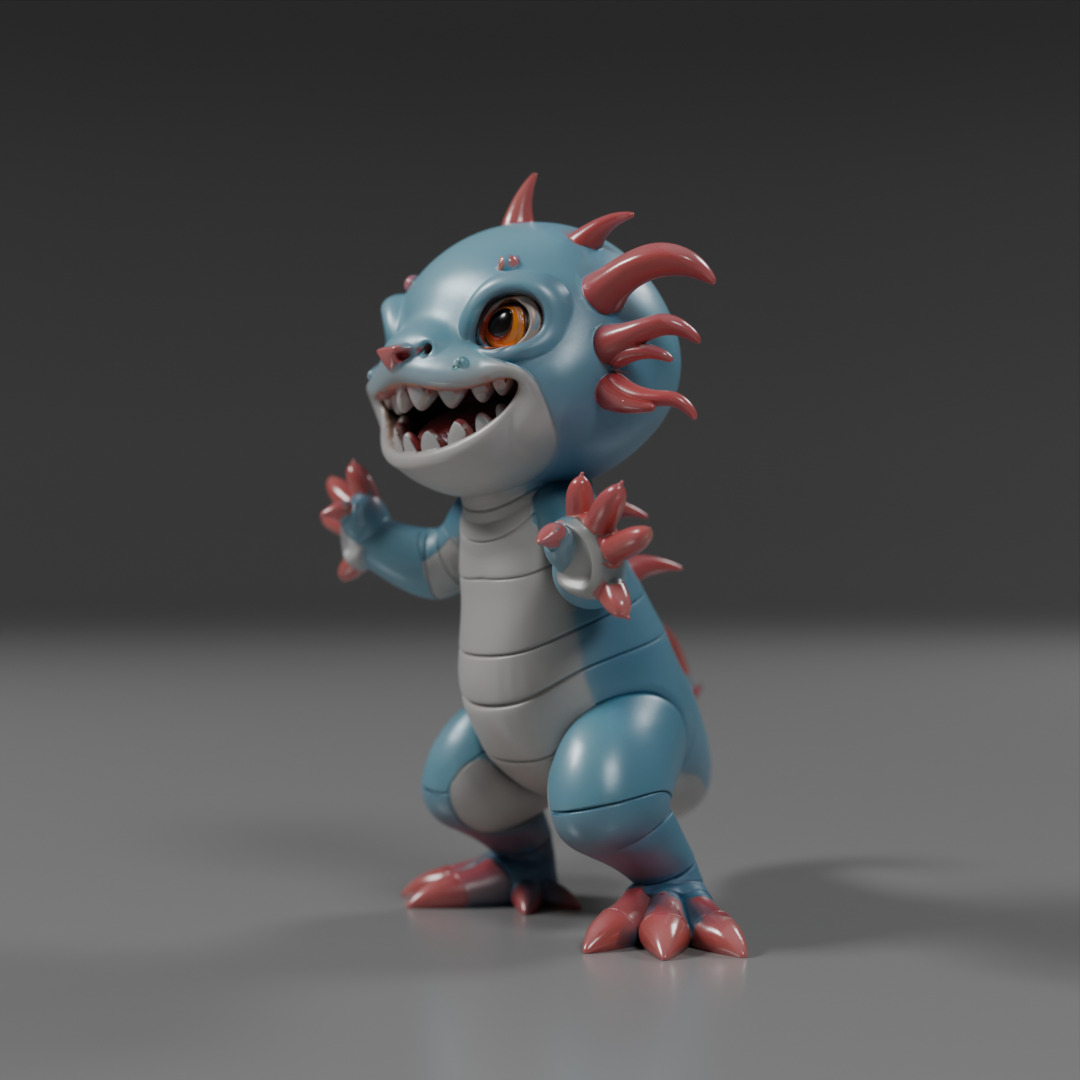 cute salamander 3D print model_8