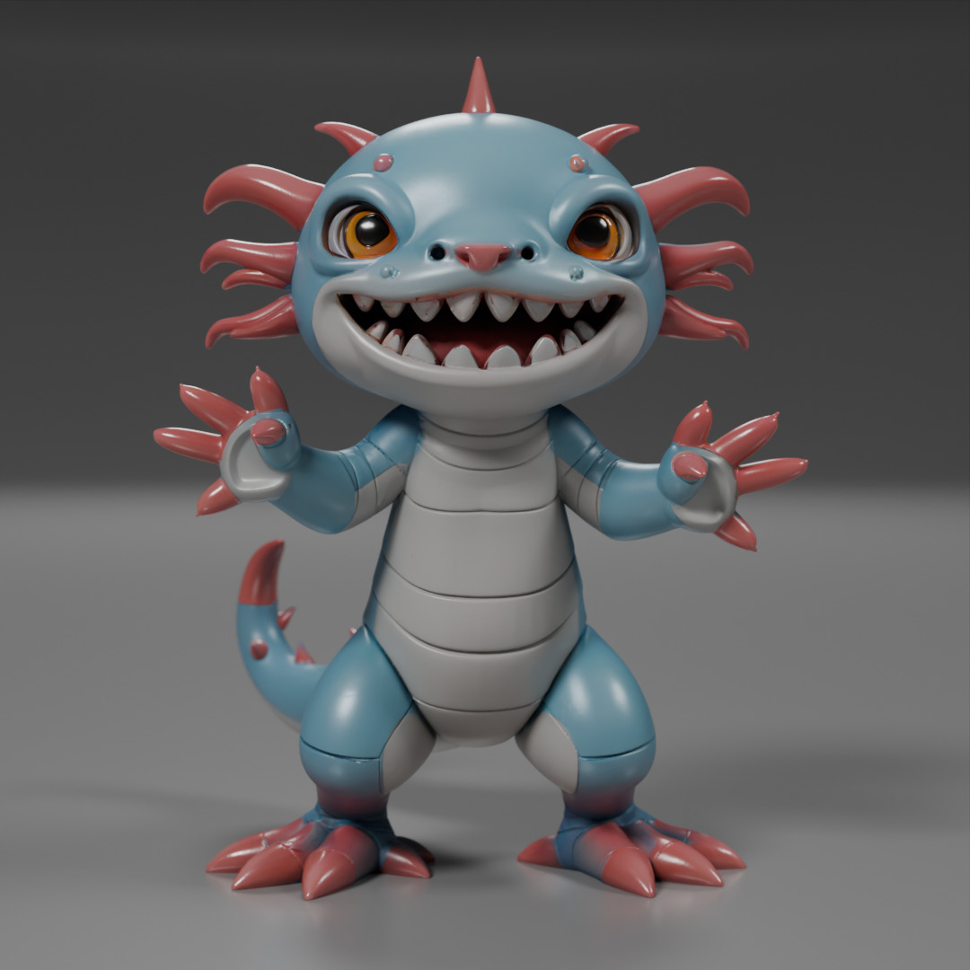 cute salamander 3D print model_1