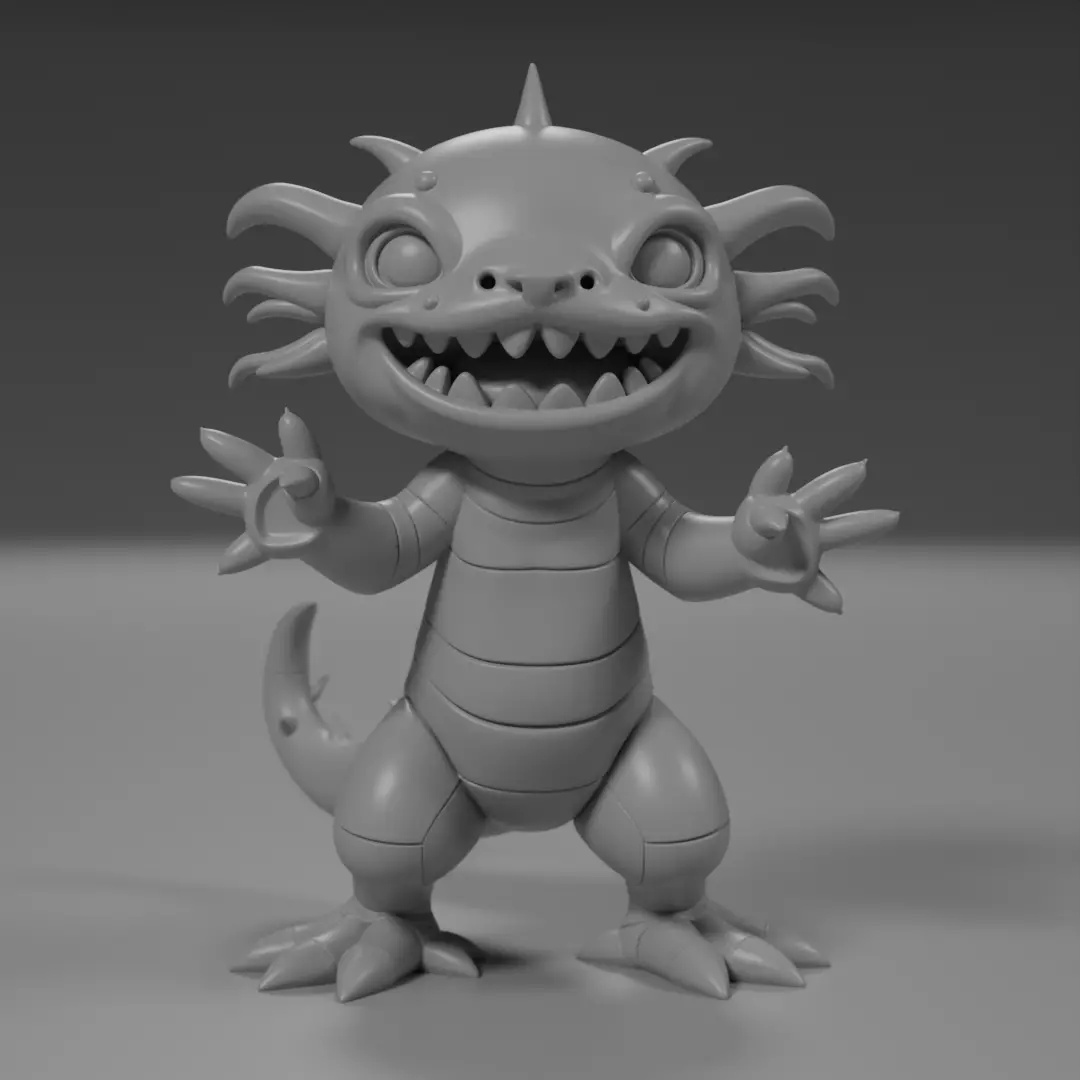 cute salamander 3D print model_0