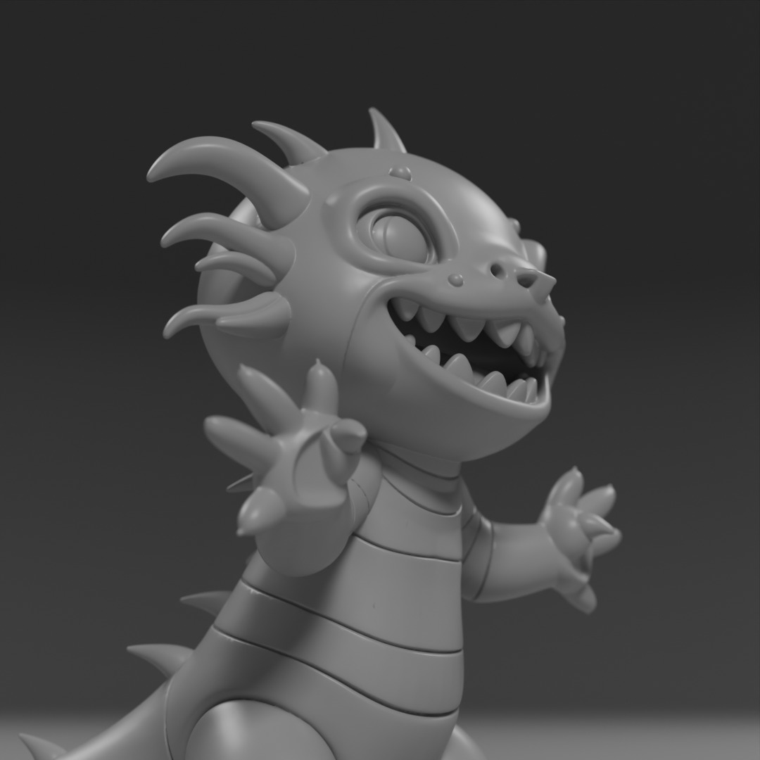 cute salamander 3D print model_6
