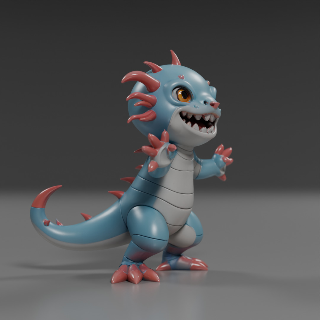cute salamander 3D print model_9