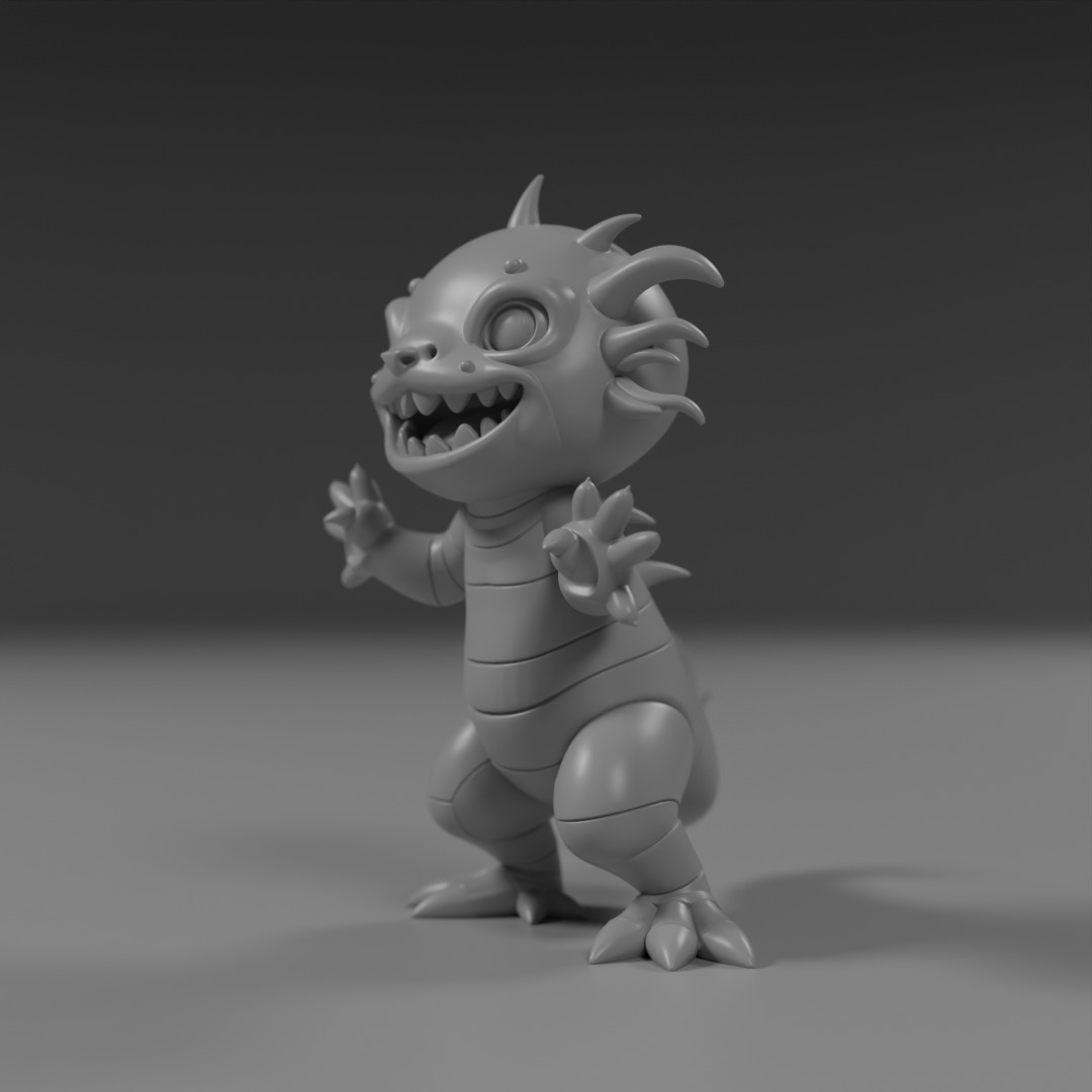 cute salamander 3D print model_2