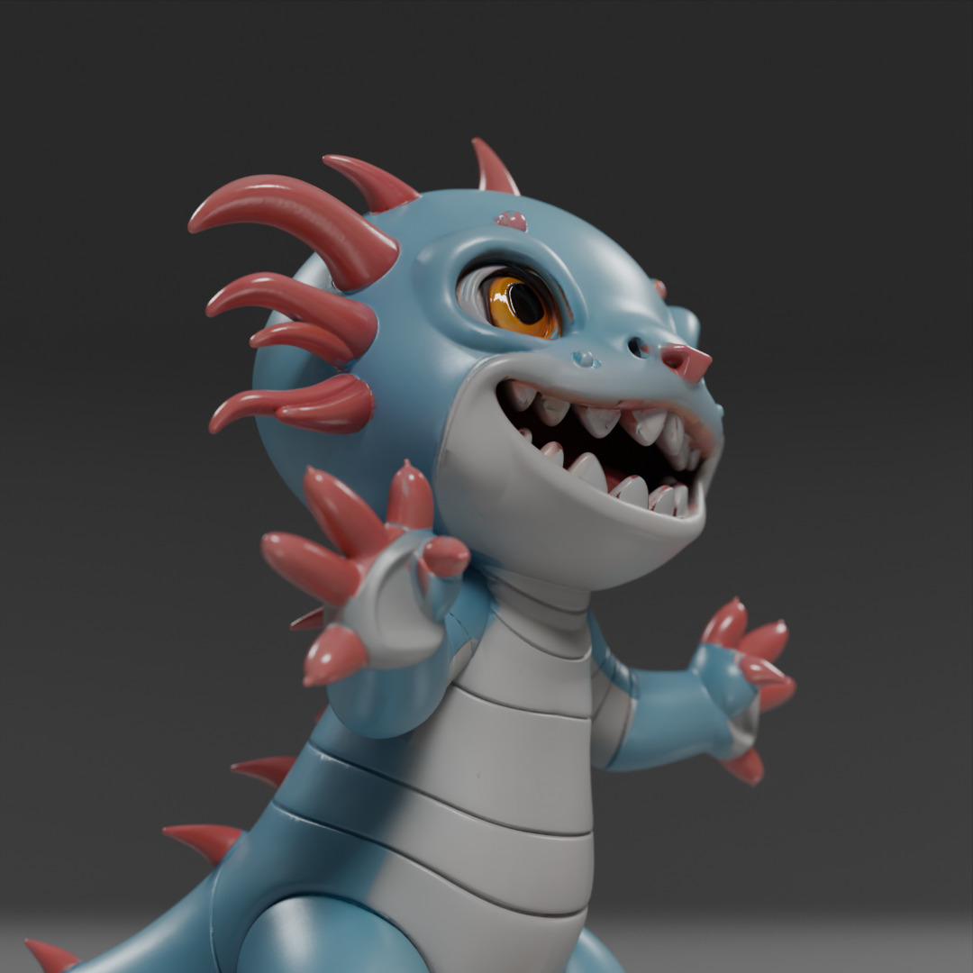 cute salamander 3D print model_12