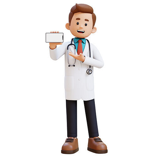  Doctor With Cell Phone 3D print model