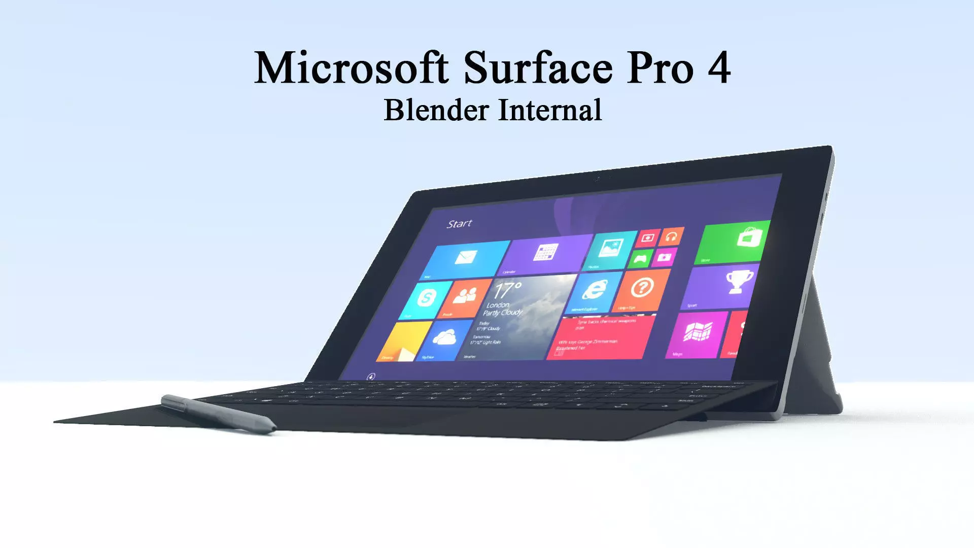 Microsoft Surface Pro 4 3D model