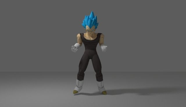 Vegeta Super Saiyan Blue Low-poly 3D model_2