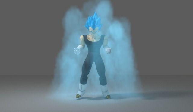 Vegeta Super Saiyan Blue Low-poly 3D model_1