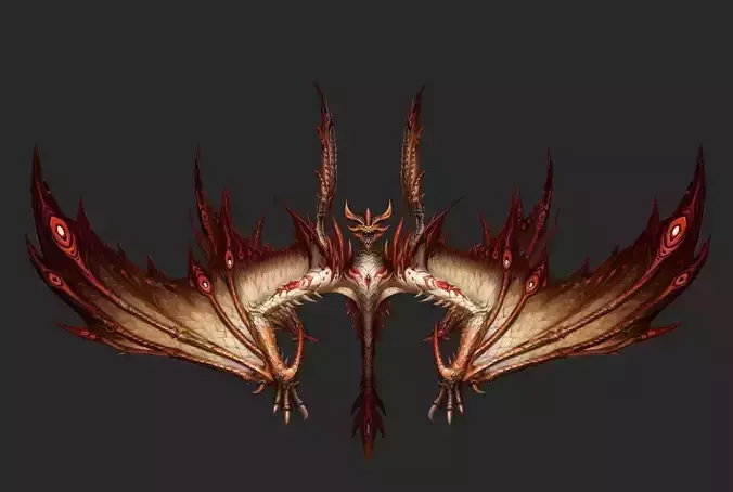 Wing 077 Low-poly 3D model