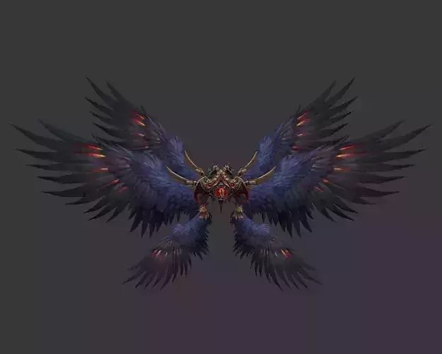 Wing 076 Low-poly 3D model