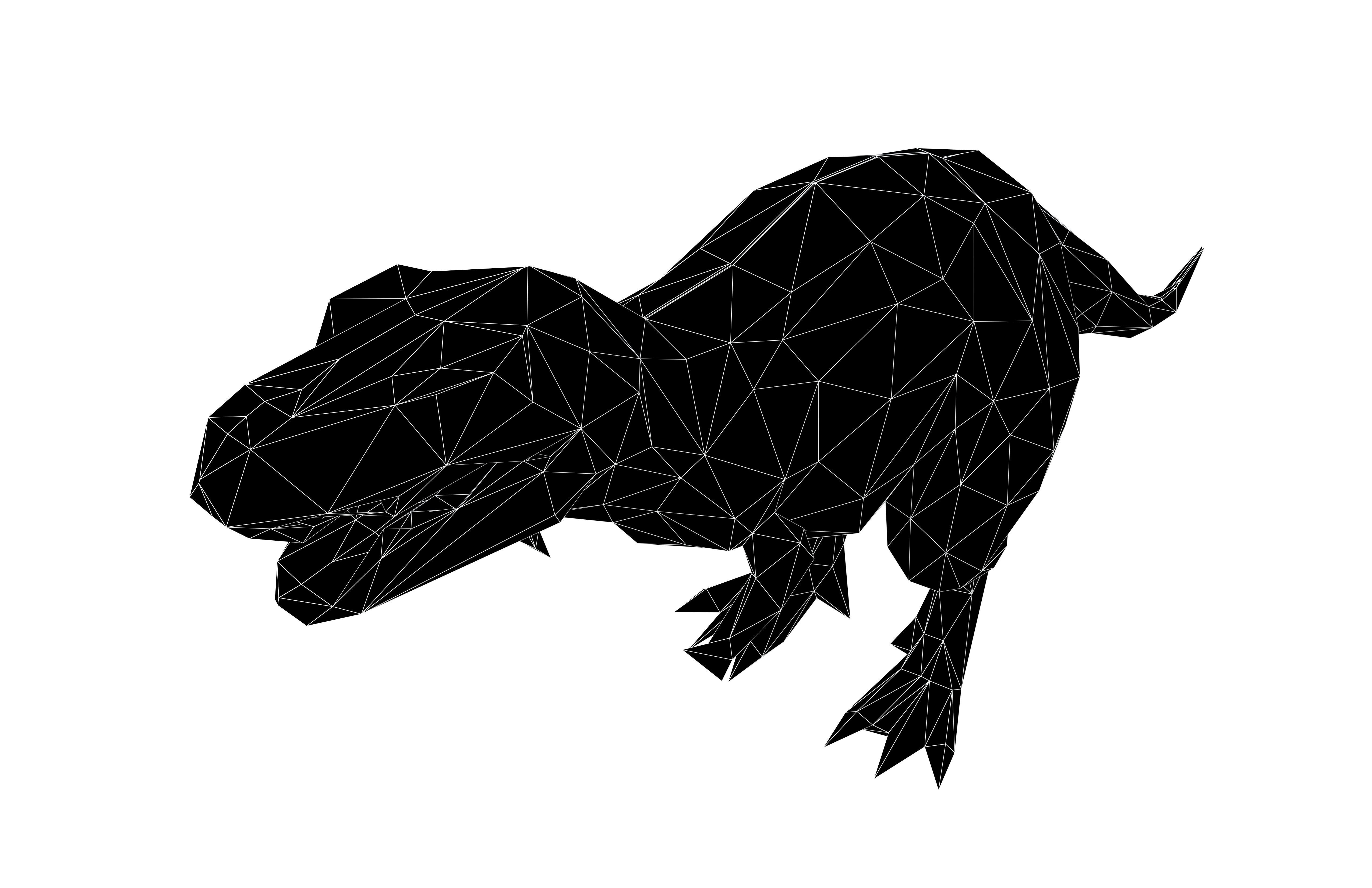 Low Poly Tyrannosaurus Statue v1 001 Low-poly 3D model_6