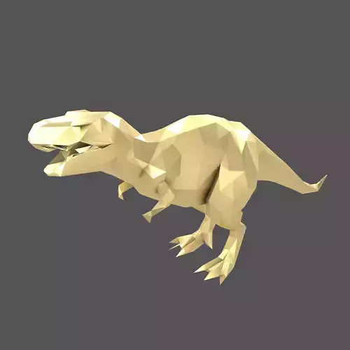 Low Poly Tyrannosaurus Statue v1 002