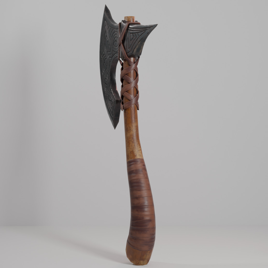 Viking Axe Low-poly 3D model_2