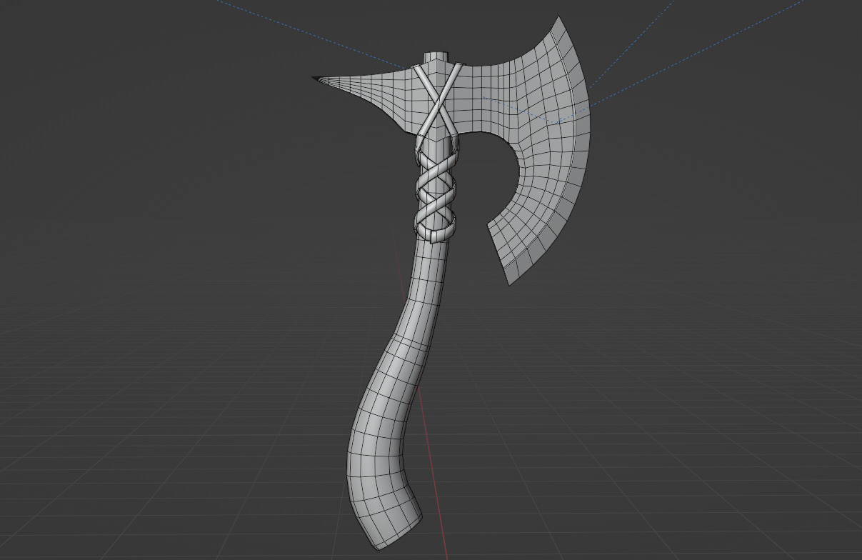 Viking Axe Low-poly 3D model_4