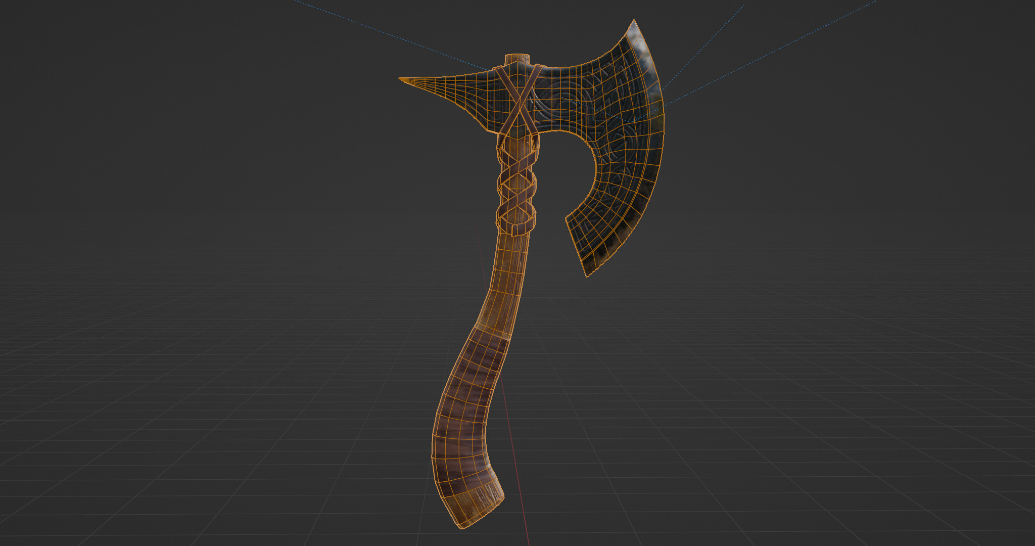Viking Axe Low-poly 3D model_3