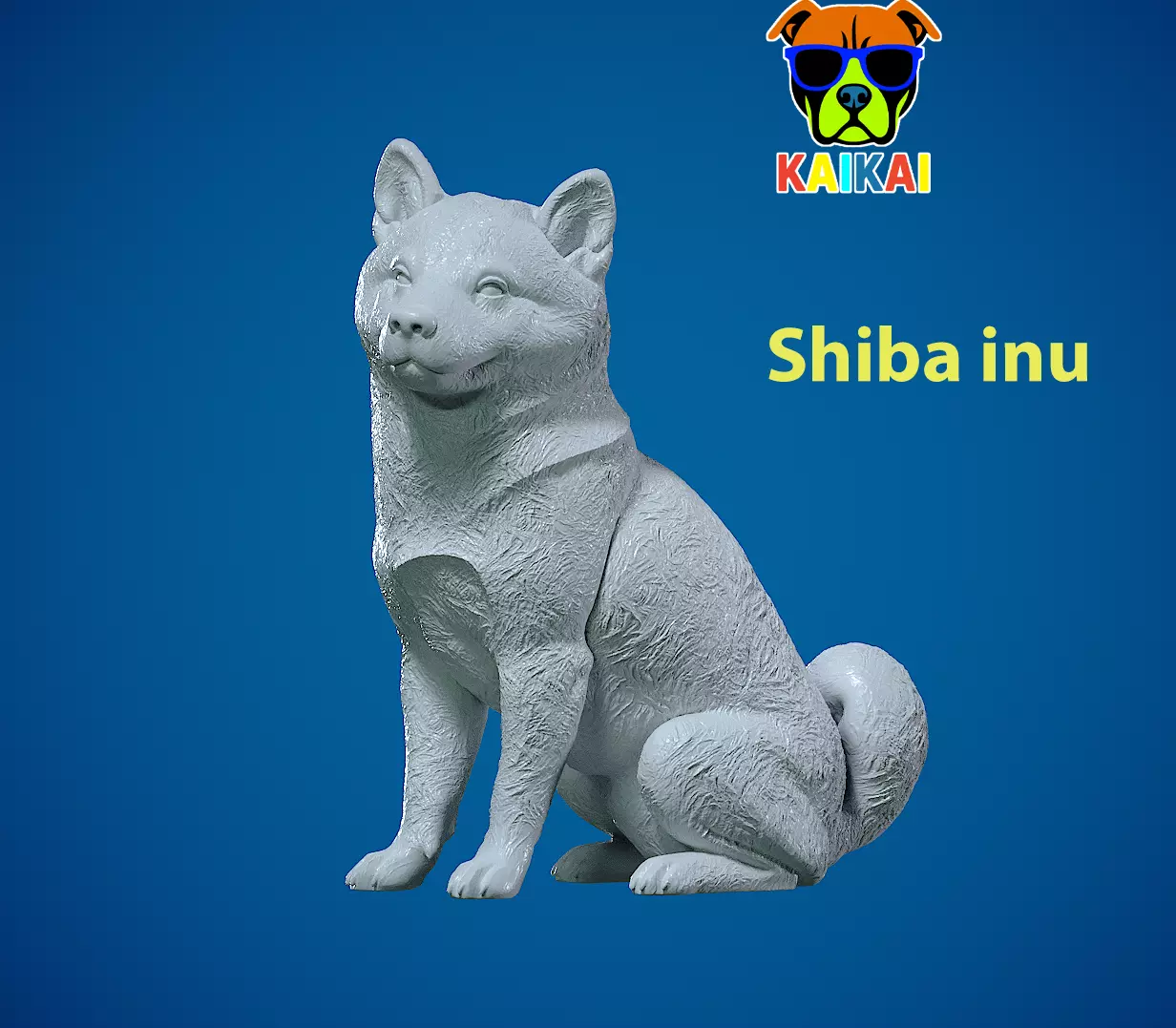 Japanese Shiba Inu Dog Sitting- Shiba Inu dog model - 3D print 3D print model