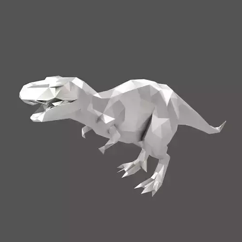 Low Poly Tyrannosaurus Statue v1 003