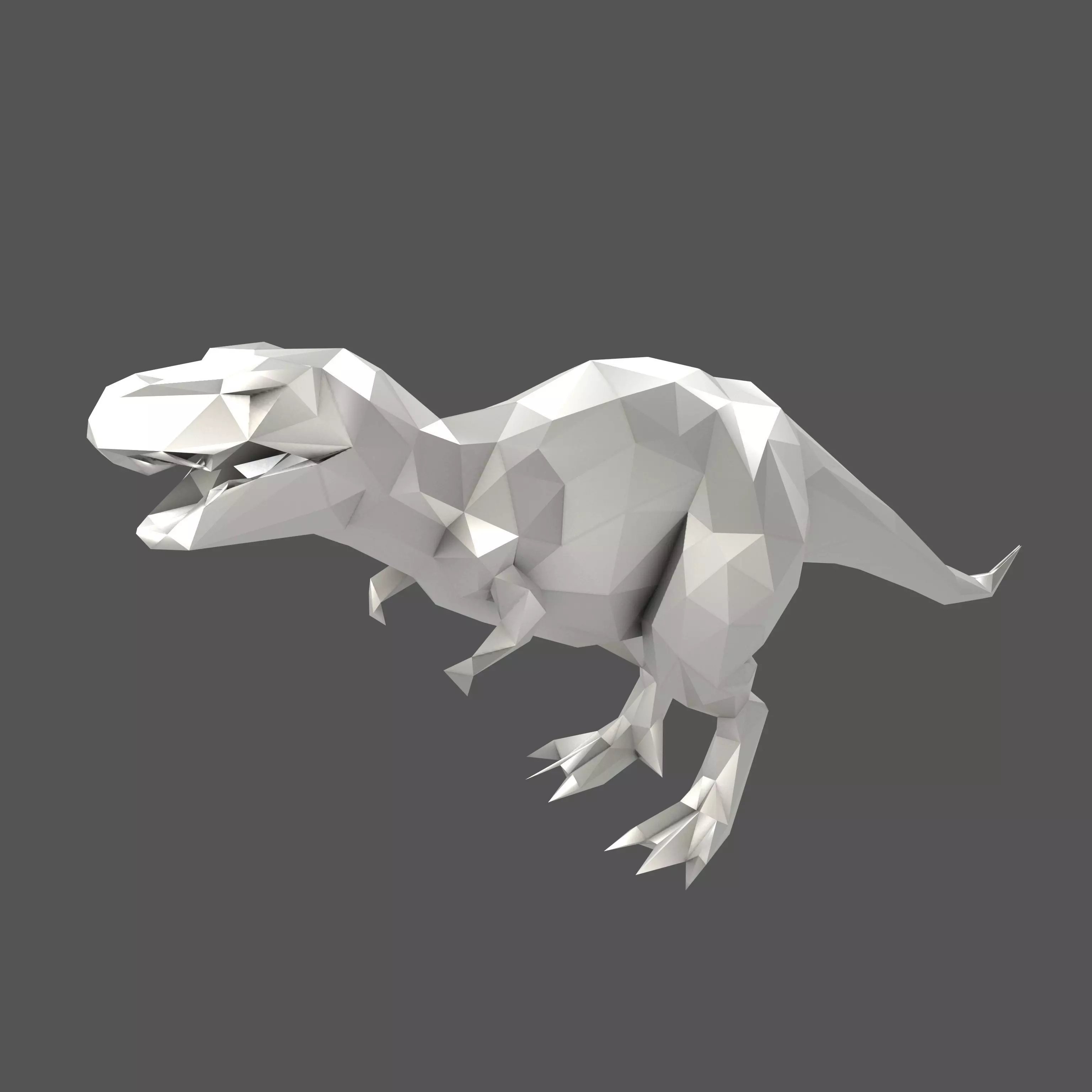 Low Poly Tyrannosaurus Statue v1 003 Low-poly 3D model_0