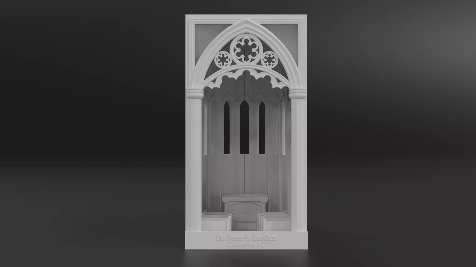 Cathedral Book Nook 3D print model_0