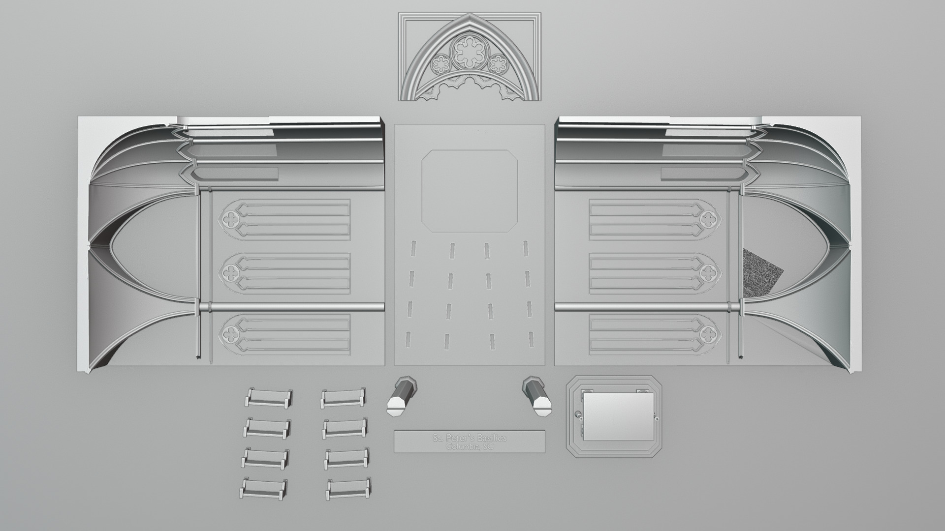 Cathedral Book Nook 3D print model_6