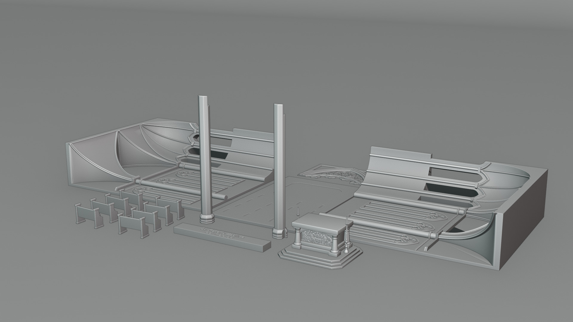 Cathedral Book Nook 3D print model_7