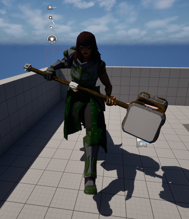 Female Warrior Low-poly 3D model_3