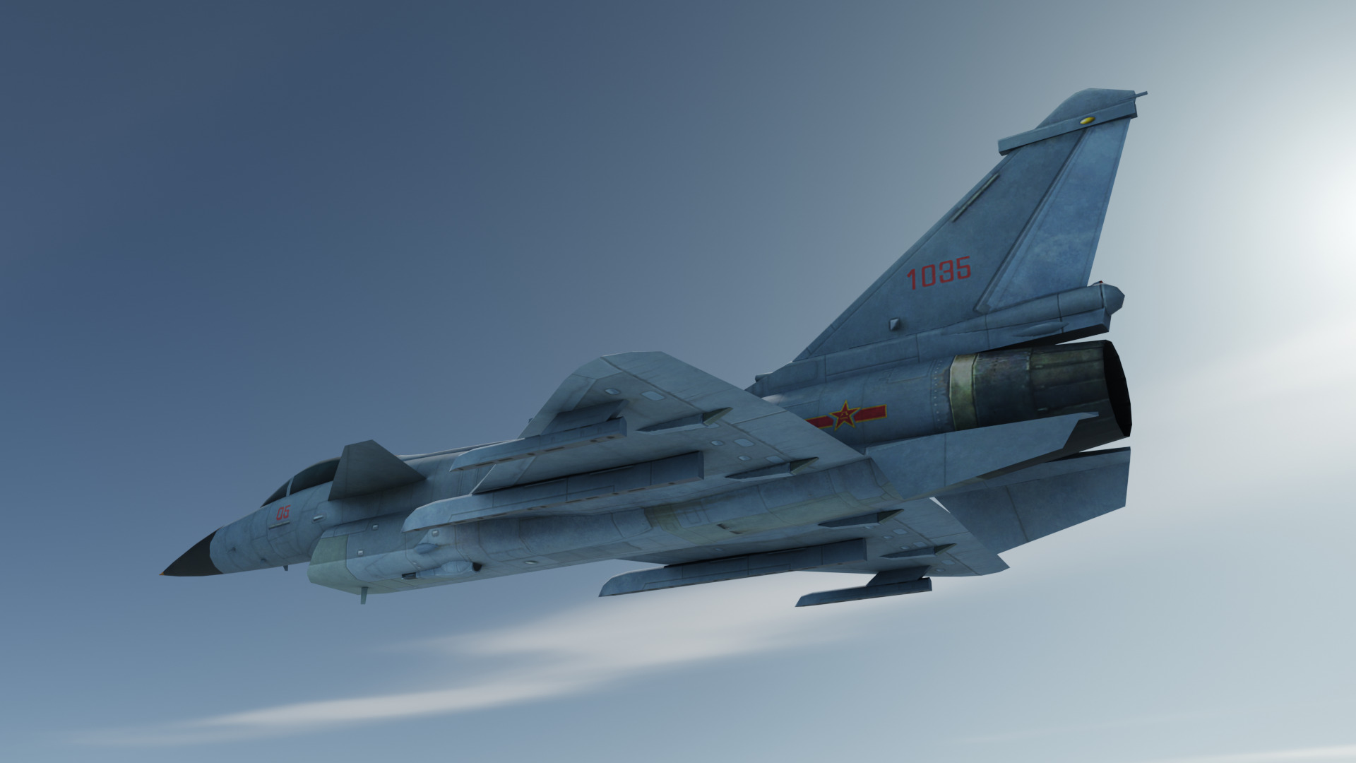 Chinese J-10B fighter jet Hand painted game model Low-poly 3D model_5