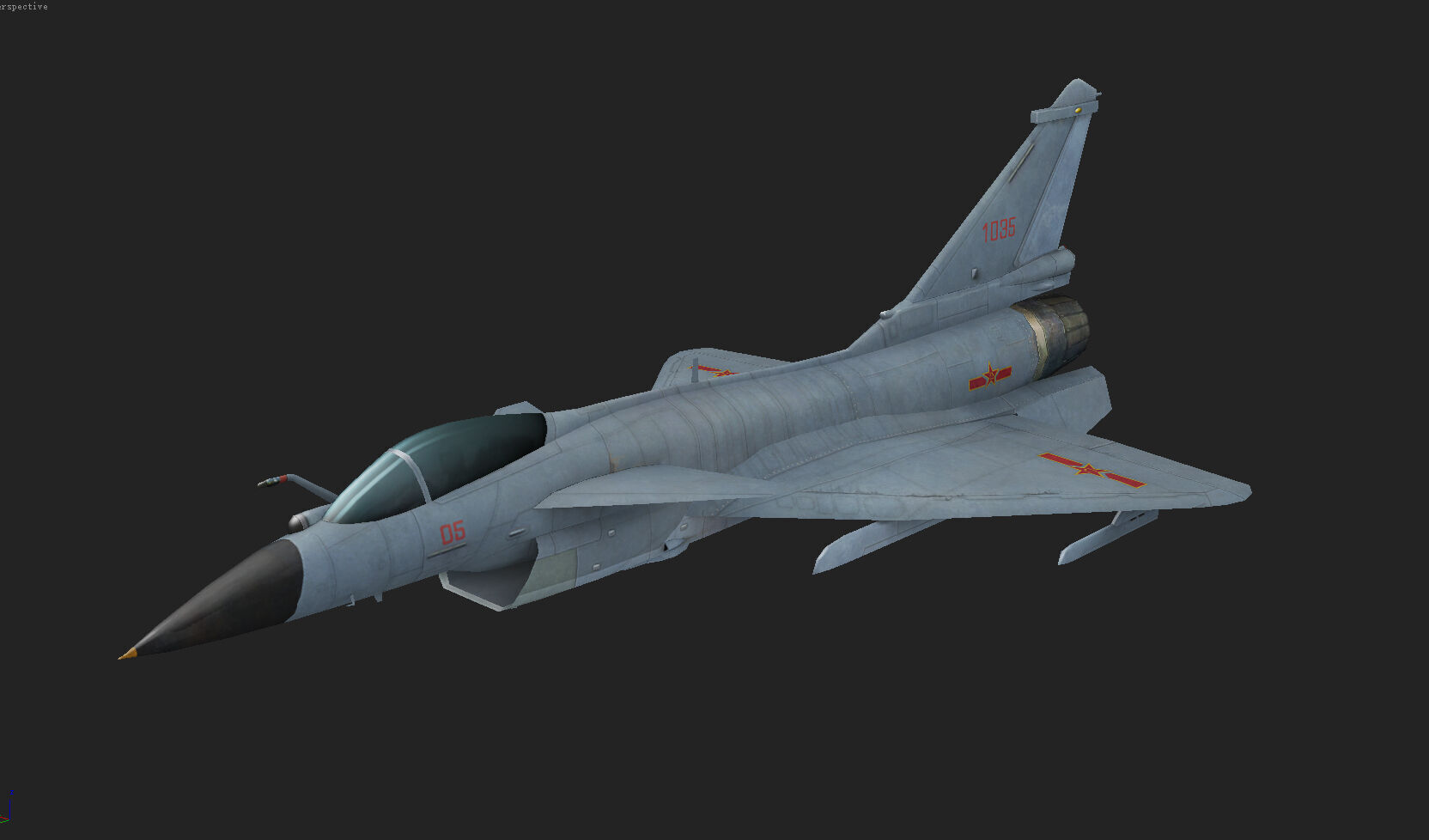 Chinese J-10B fighter jet Hand painted game model Low-poly 3D model_14