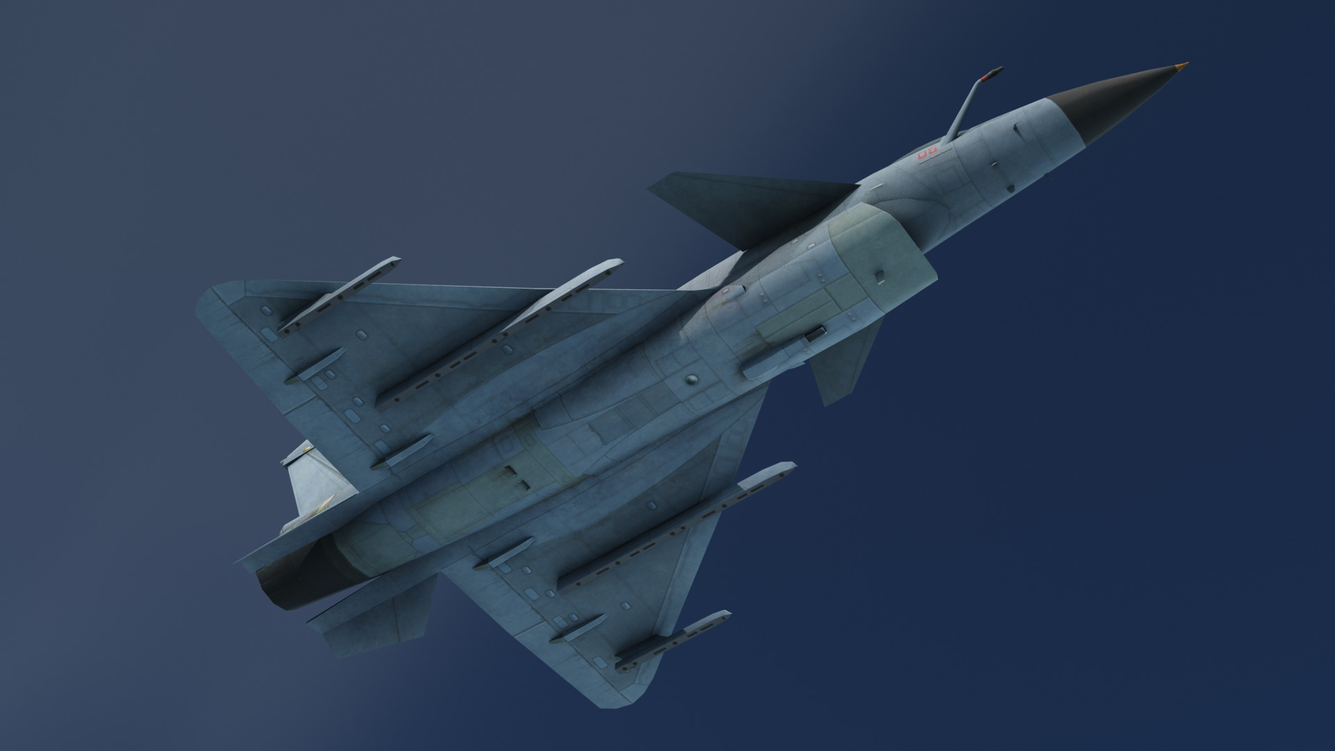 Chinese J-10B fighter jet Hand painted game model Low-poly 3D model_4