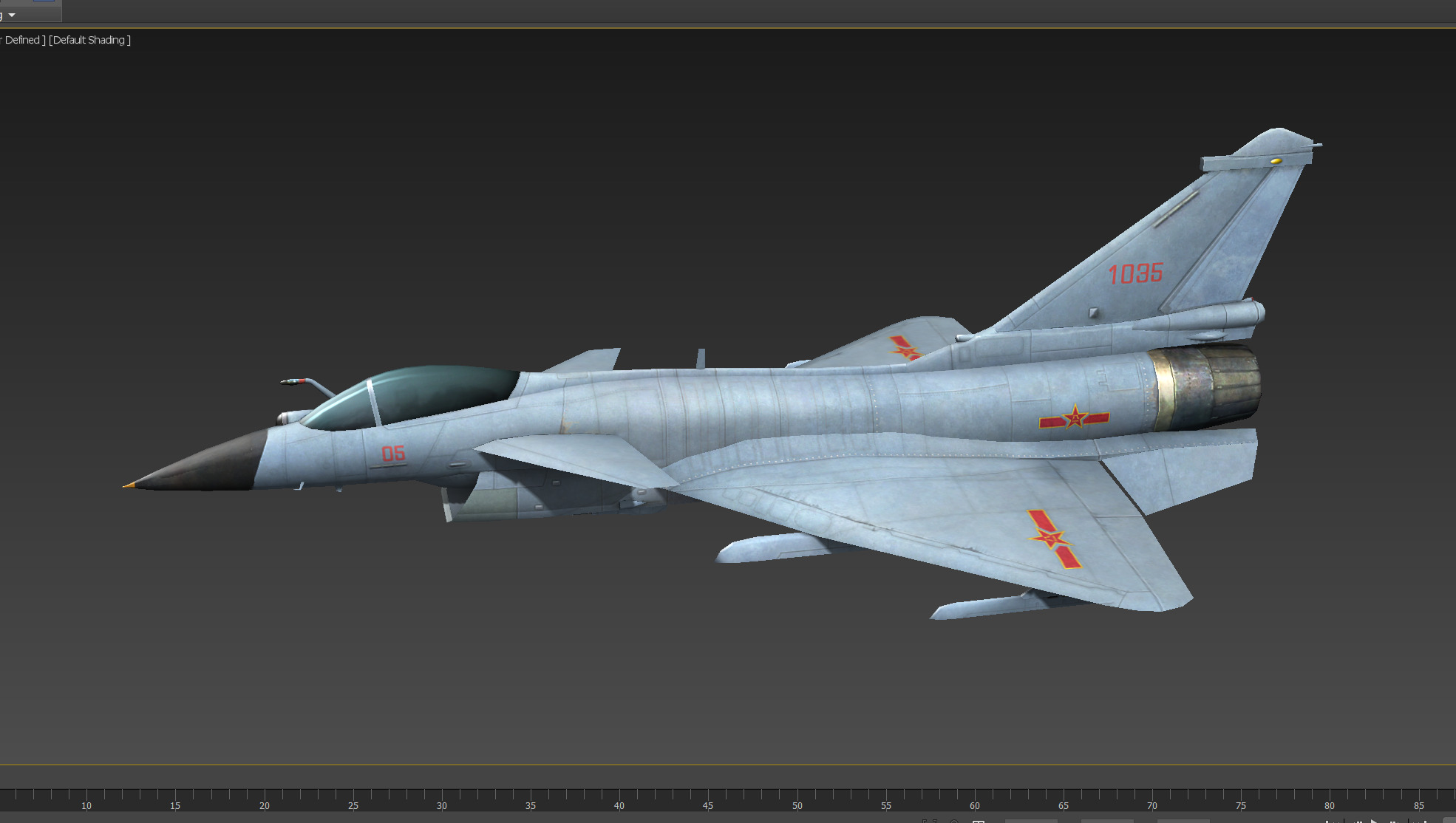 Chinese J-10B fighter jet Hand painted game model Low-poly 3D model_17