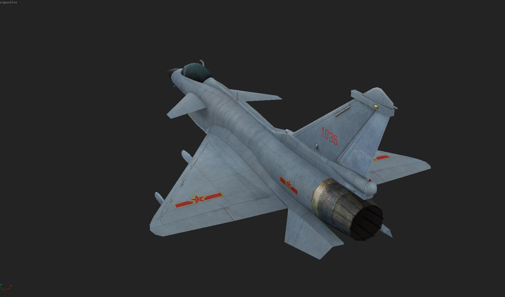 Chinese J-10B fighter jet Hand painted game model Low-poly 3D model_12