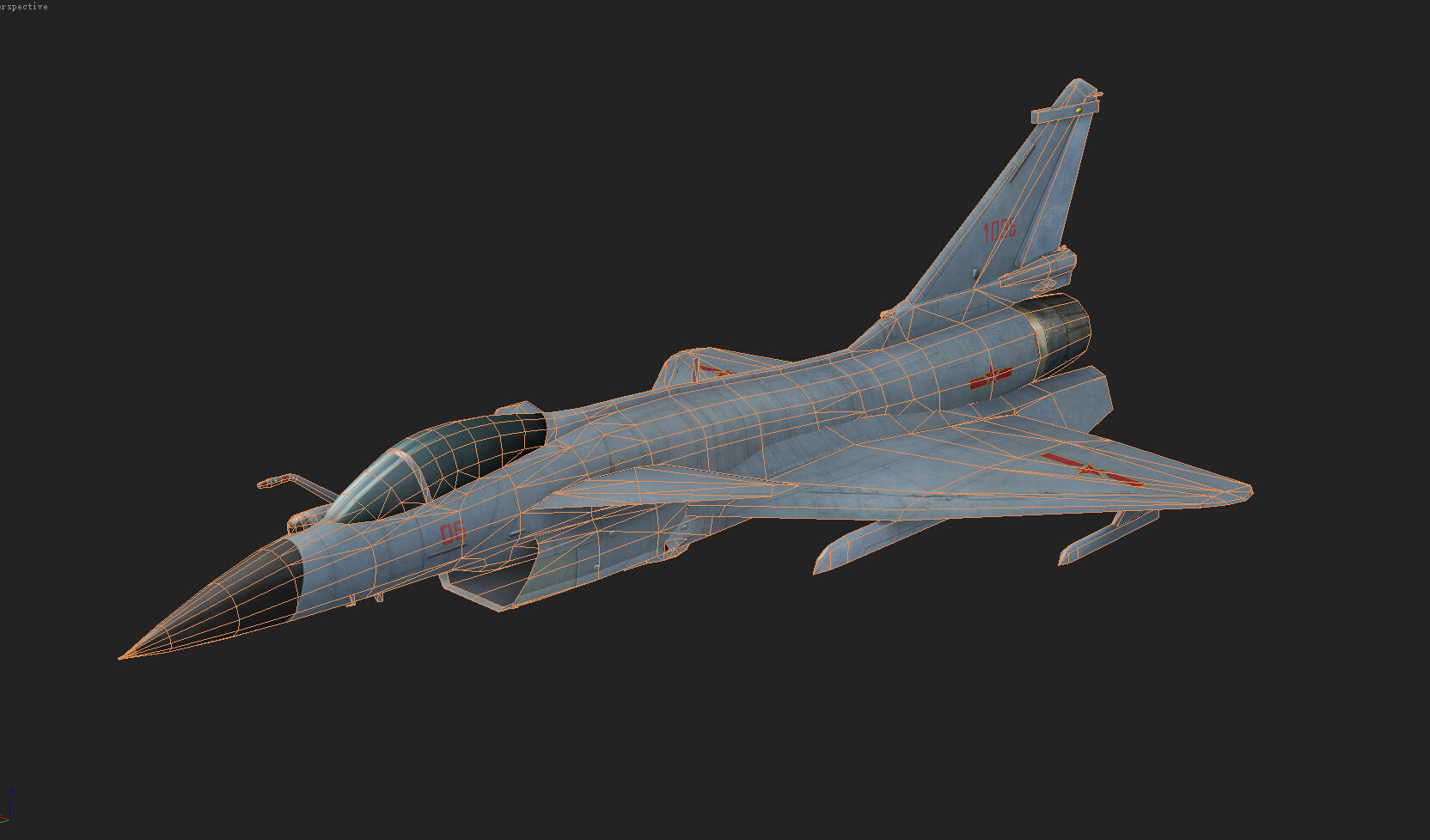 Chinese J-10B fighter jet Hand painted game model Low-poly 3D model_15