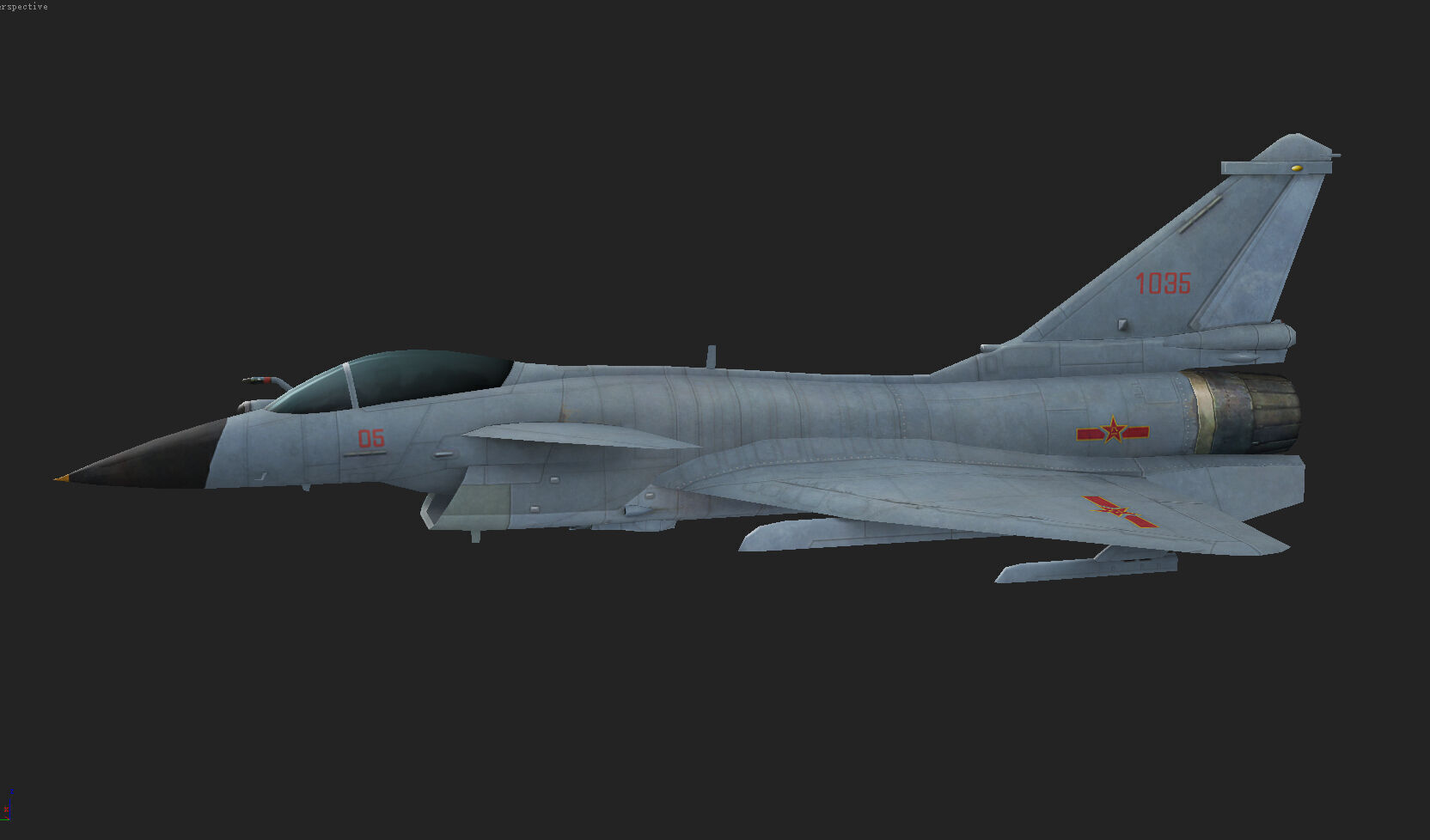 Chinese J-10B fighter jet Hand painted game model Low-poly 3D model_13