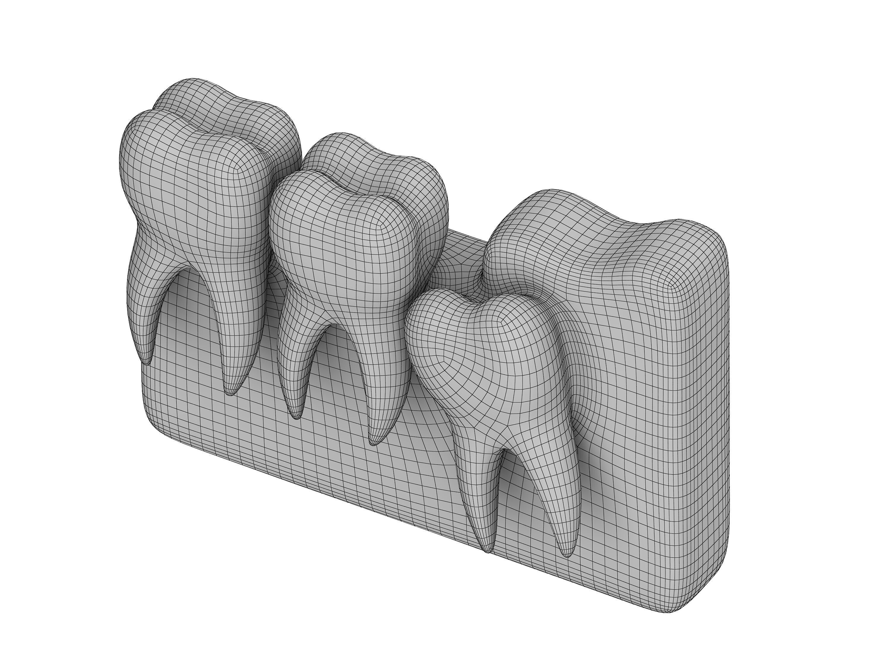 tooth Low-poly 3D model_6