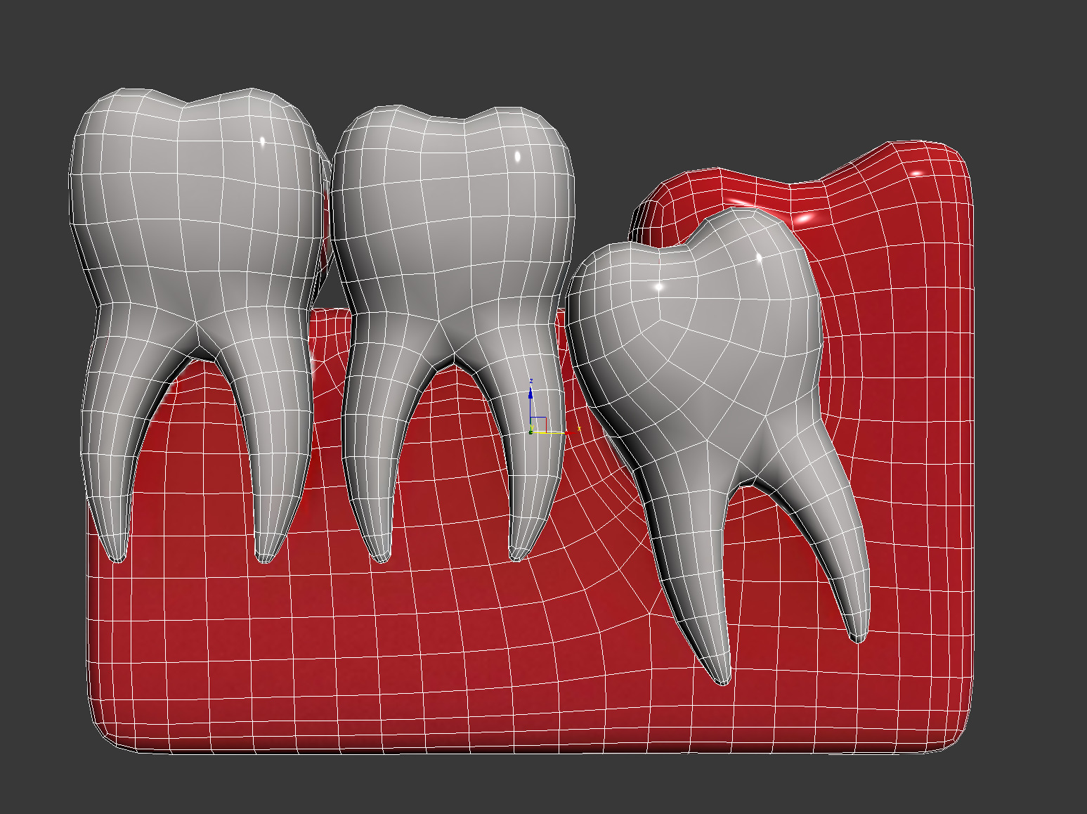 tooth Low-poly 3D model_1