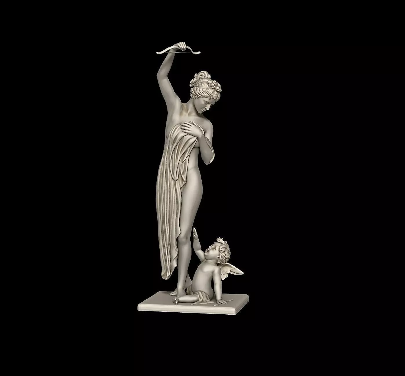 Venus Disarming Cupid sculpture classic style 3D print model_0