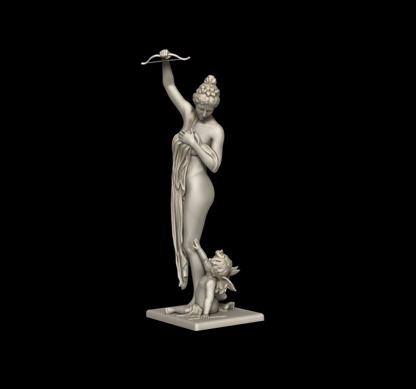 Venus Disarming Cupid sculpture classic style 3D print model_1