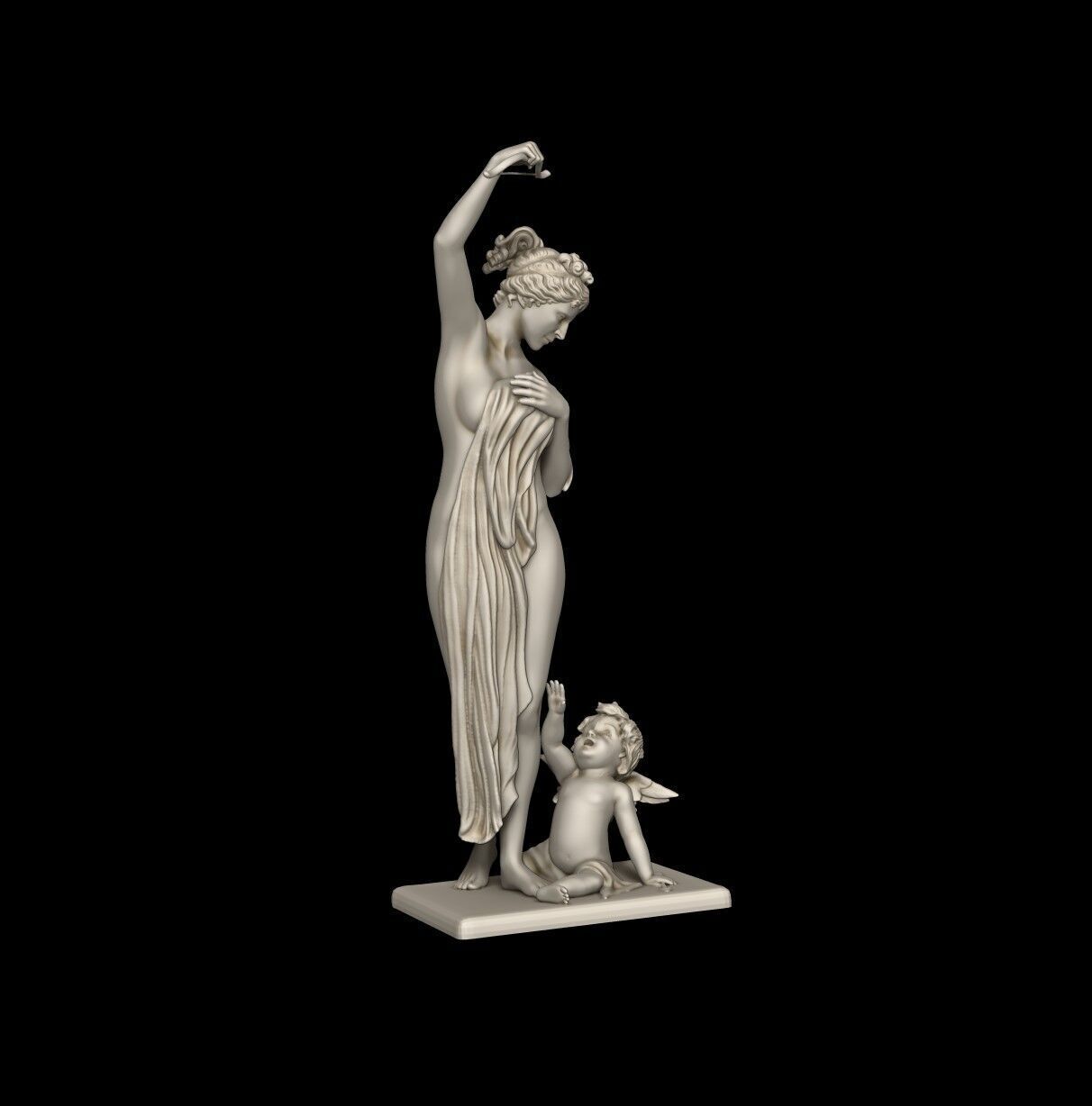 Venus Disarming Cupid sculpture classic style 3D print model_4