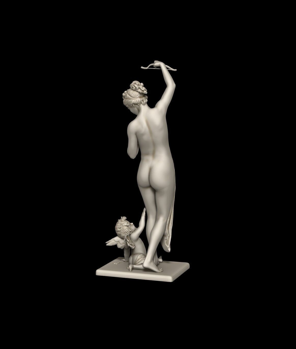 Venus Disarming Cupid sculpture classic style 3D print model_3