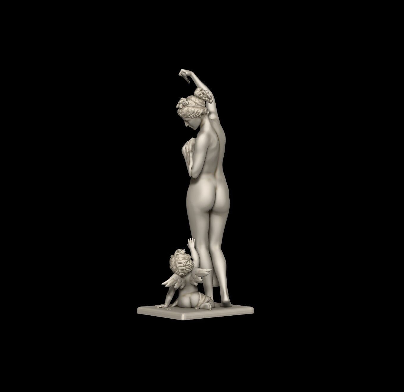 Venus Disarming Cupid sculpture classic style 3D print model_2