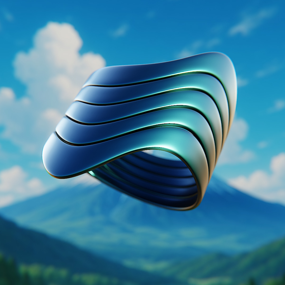 Wave Ring - Futuristic Layered Sculptural Jewelry 3D Print 65 3D print model_3