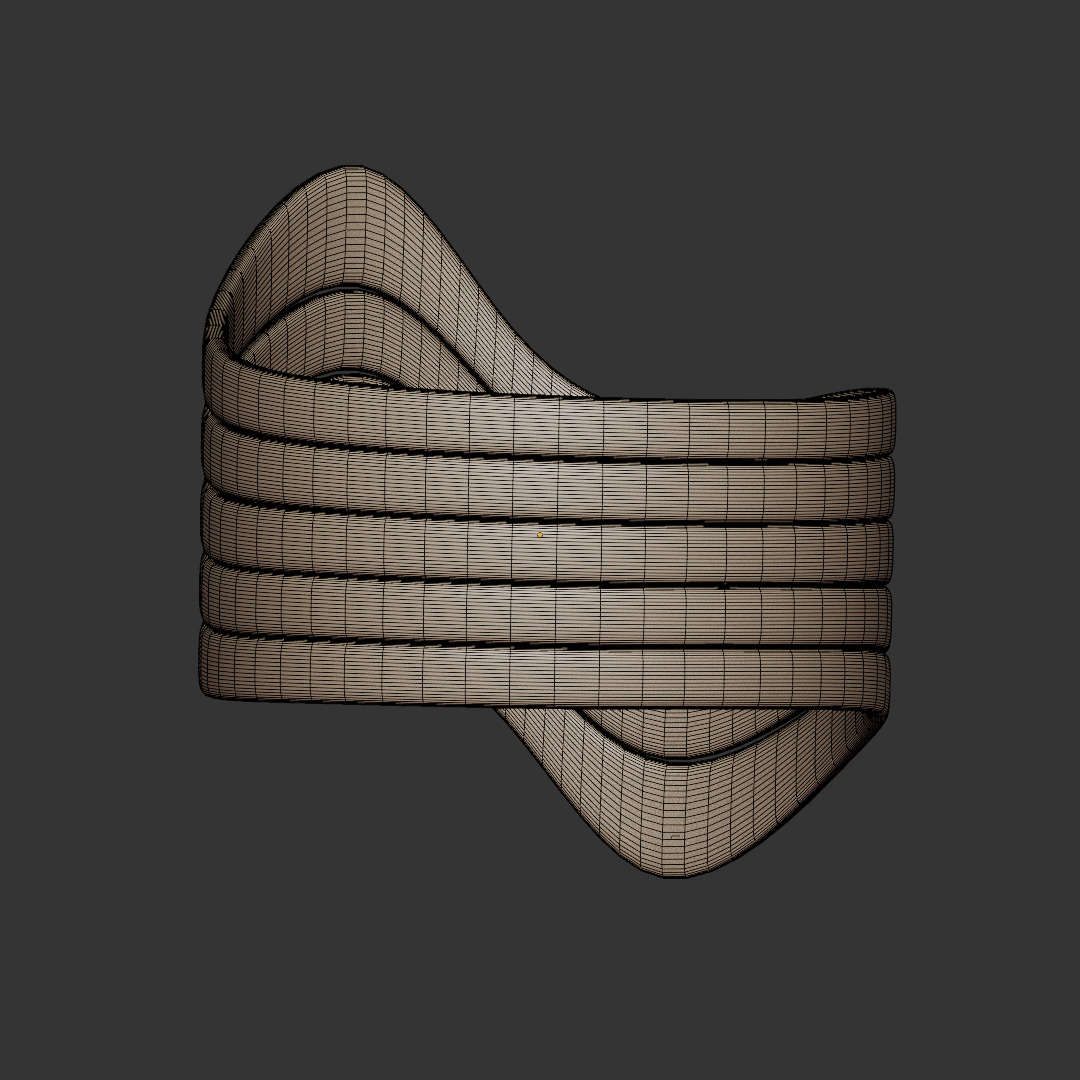 Wave Ring - Futuristic Layered Sculptural Jewelry 3D Print 65 3D print model_12